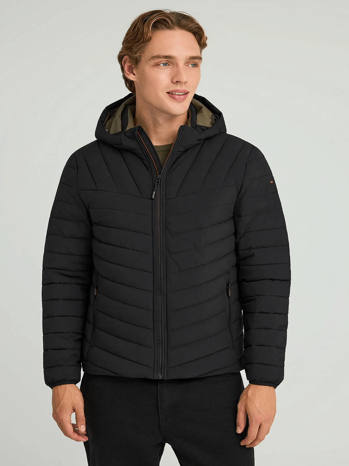 Ανδρικό casual μπουφάν Funky Buddha μαύρο χρώμα