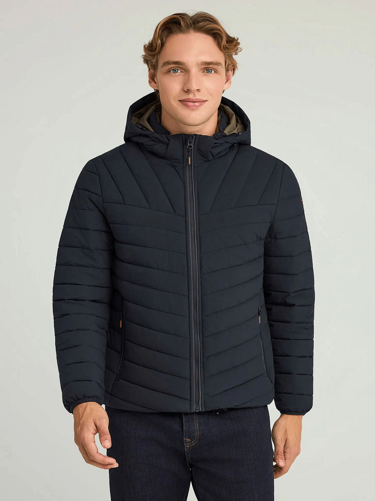 Ανδρικό casual μπουφάν Funky Buddha μπλέ χρώμα