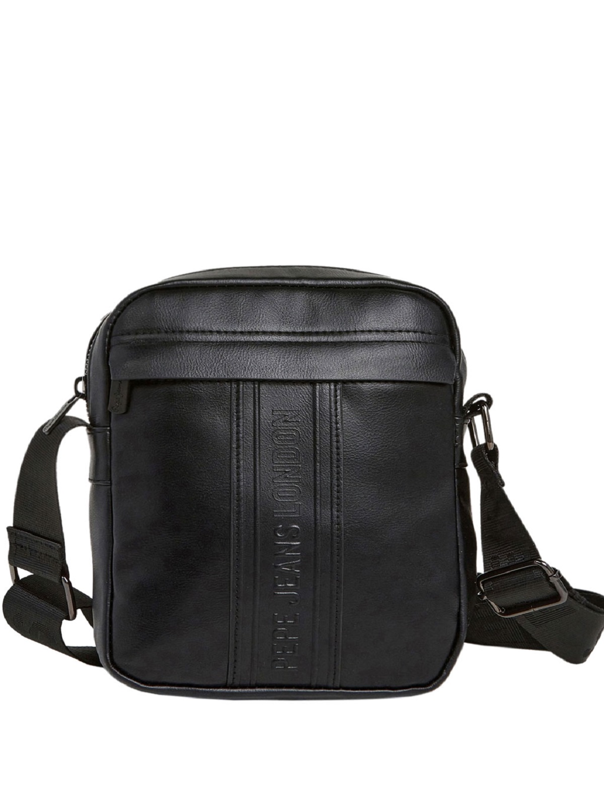 Τσαντάκι ώμου χιαστί με ρυθμιζόμενο λουράκι Pepe Jeans μαύρο χρώμα PM030875 999