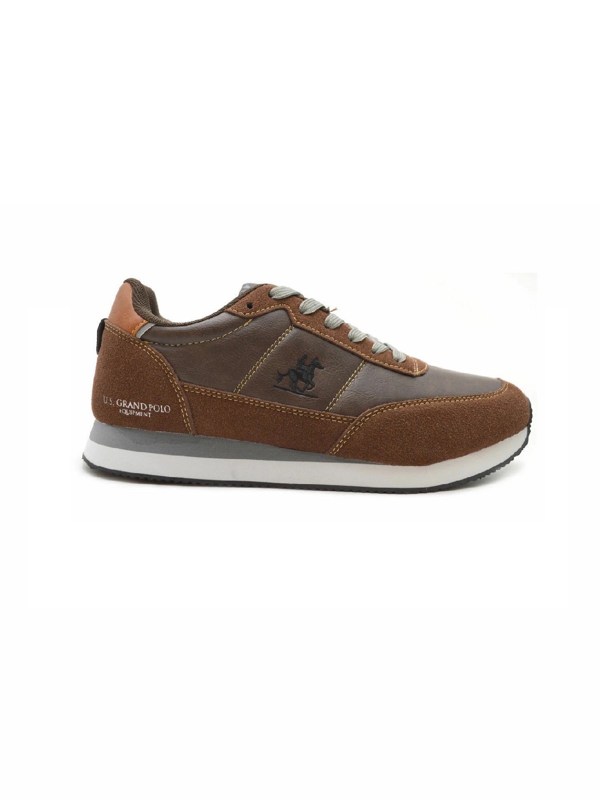 Ανδρικά casual sneakers U.S.GRAND POLO καφέ χρώμα GPM523002 6262 BROWN