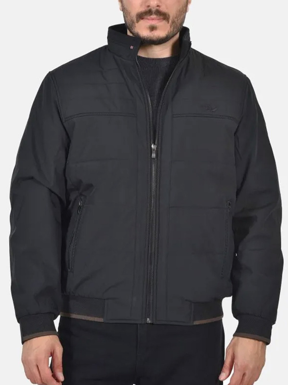 Ανδρικό Plus size μπουφάν CASTOR μαύρο χρώμα