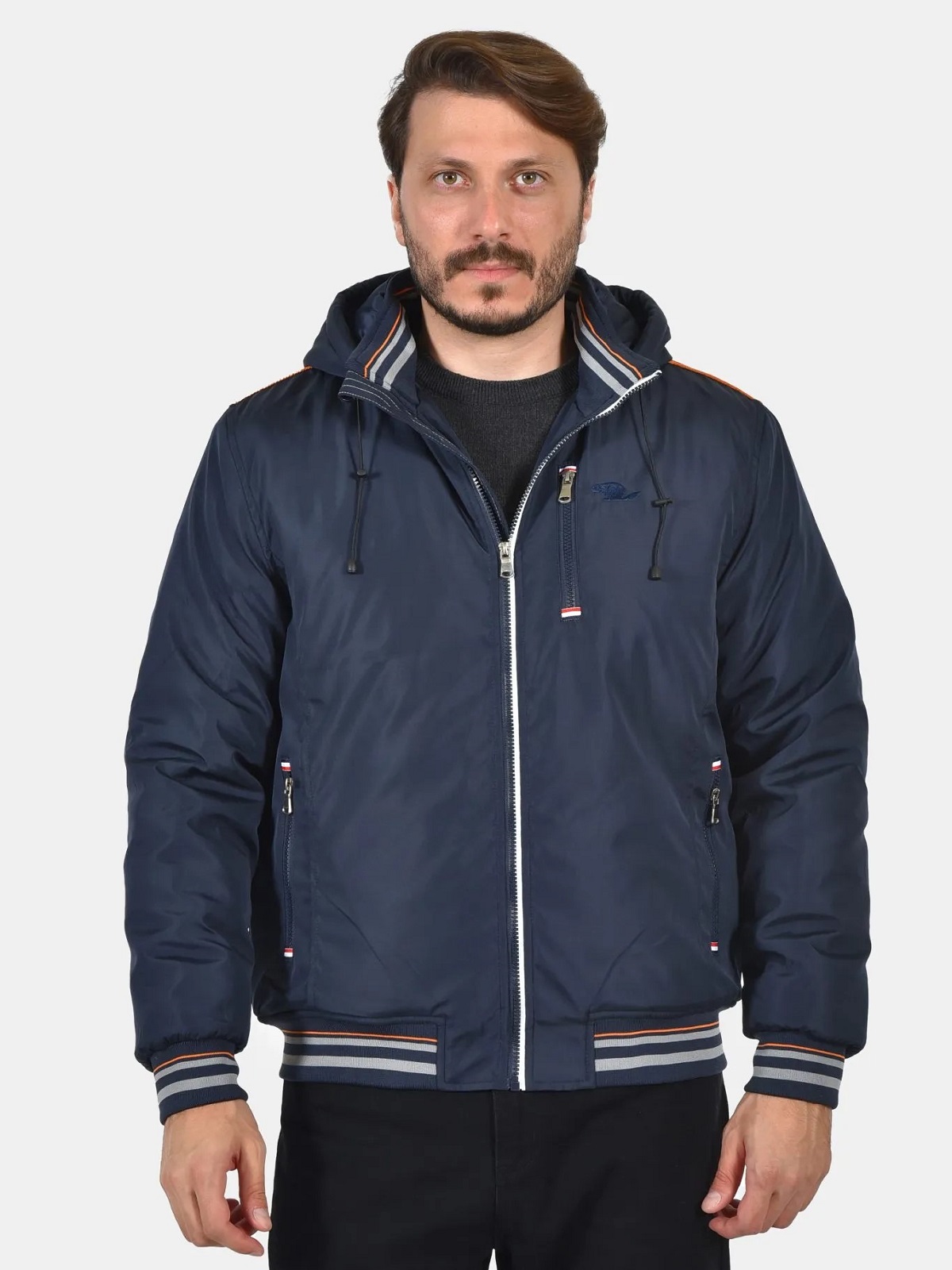 Ανδρικό Plus size μπουφάν CASTOR μπλέ χρώμα