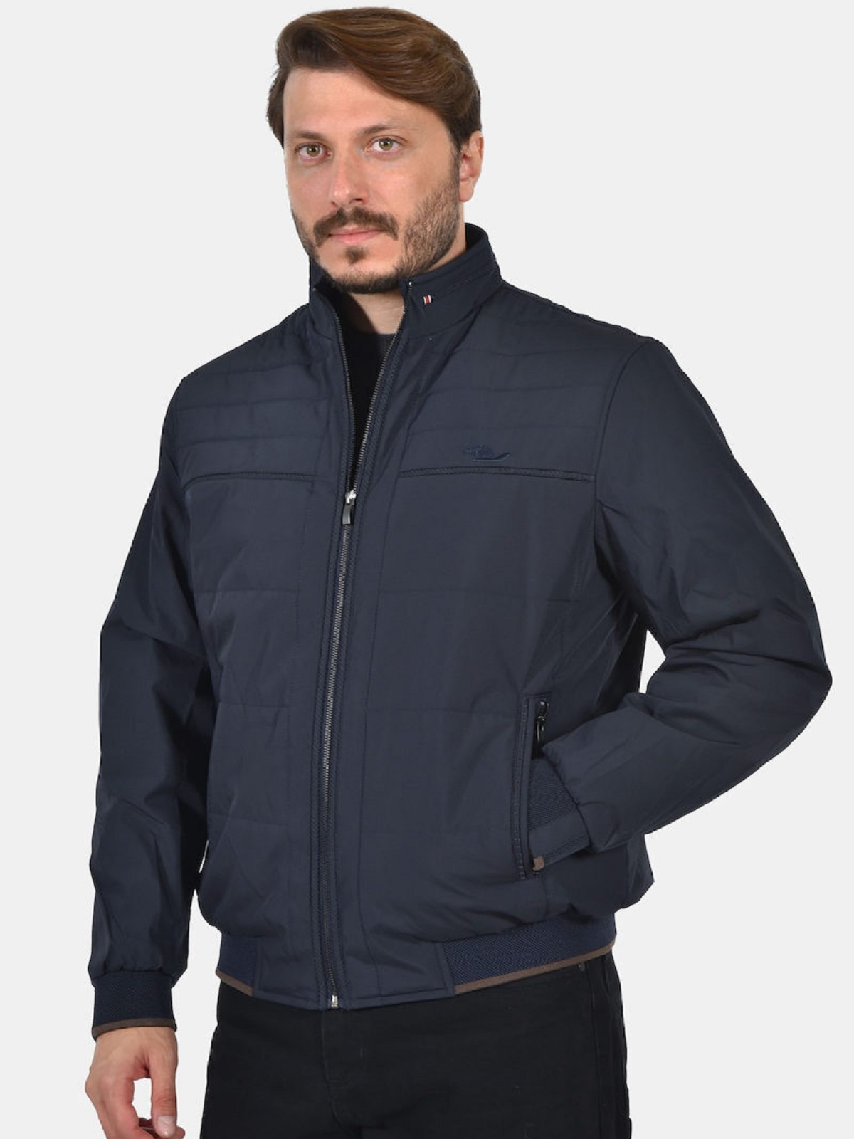 Ανδρικό Plus size μπουφάν CASTOR μπλέ χρώμα