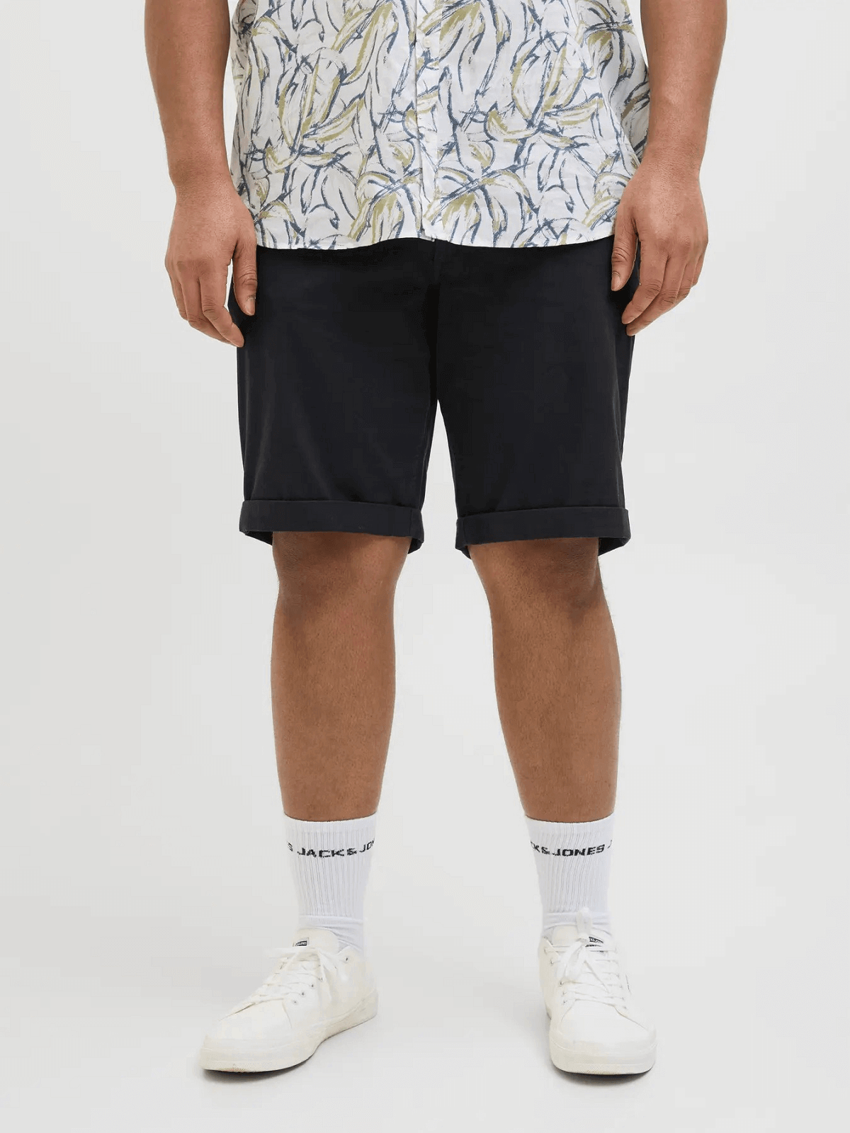 Ελαστικό chino PLUS SIZE shorts Jack&Jones μπλέ χρώμα
