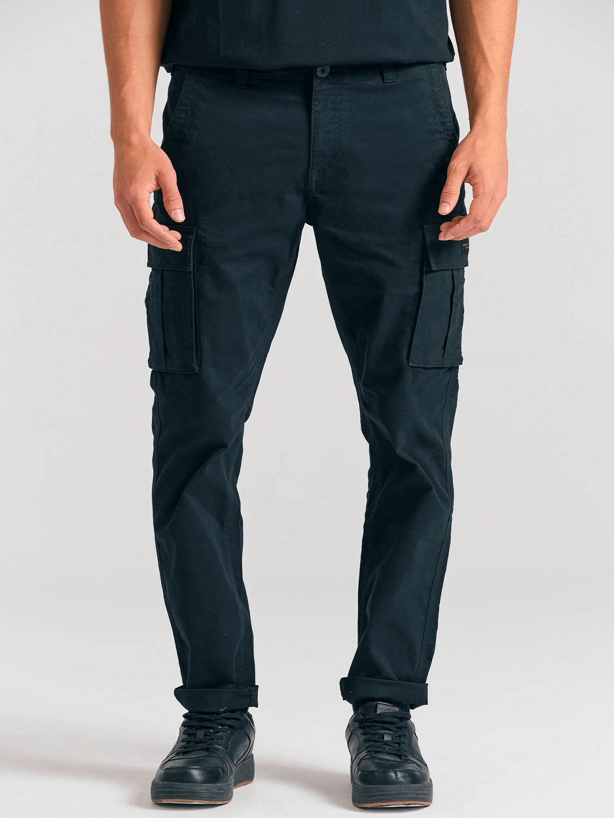 Ανδρικό comfort cargo παντελόνι - The essentials Funky Buddha μαύρο χρώμα