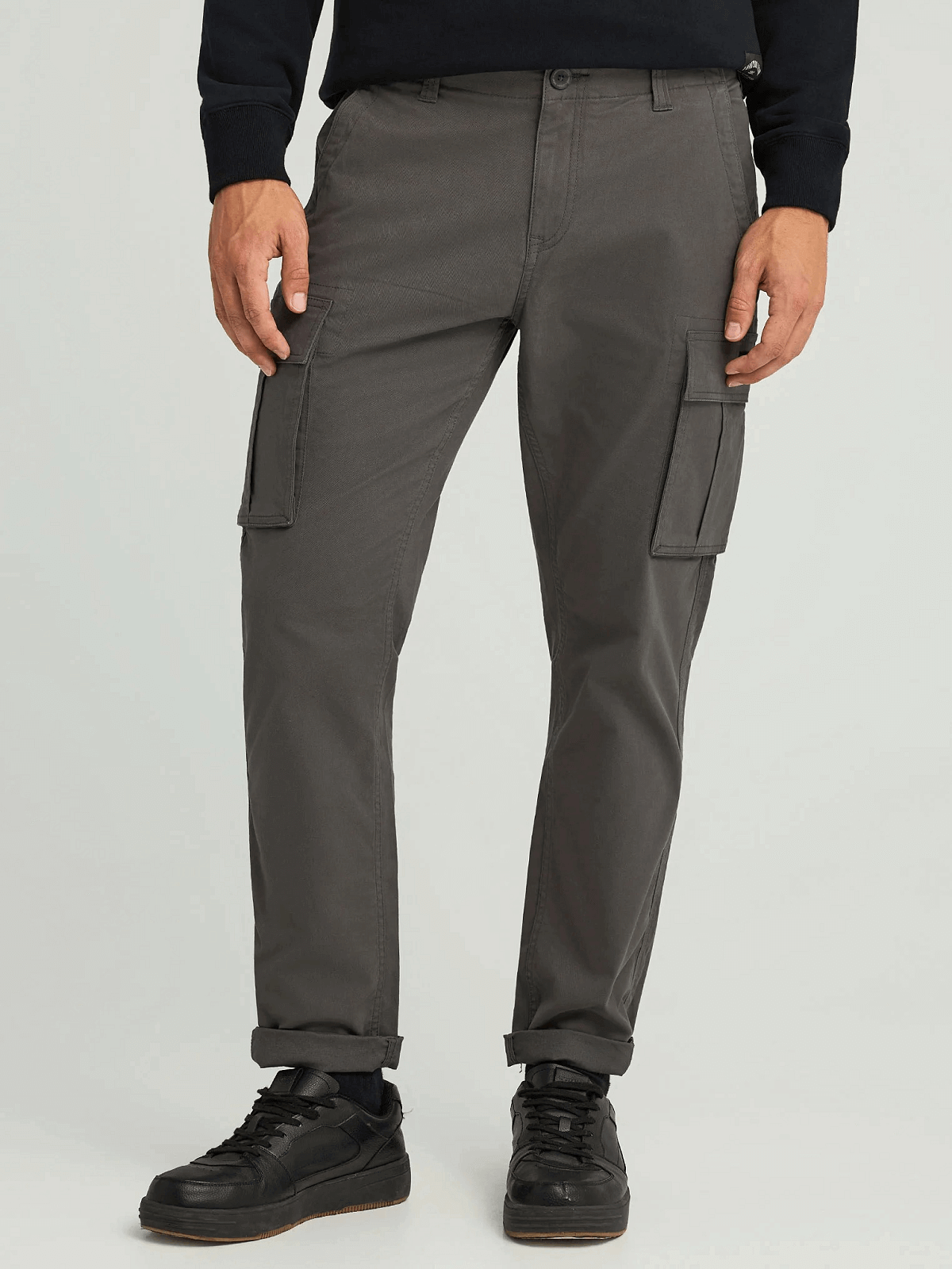 Ανδρικό comfort cargo παντελόνι - The essentials Funky Buddha γκρί χρώμα