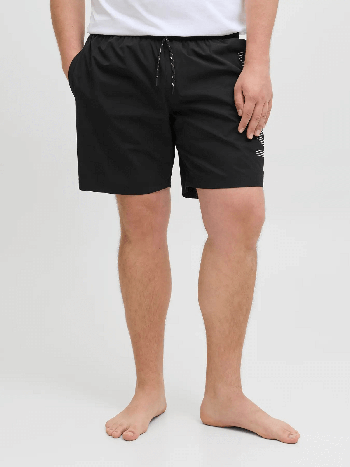 Ανδρικό PLUS SIZE shorts μαγιό Jack&Jones μαύρο χρώμα
