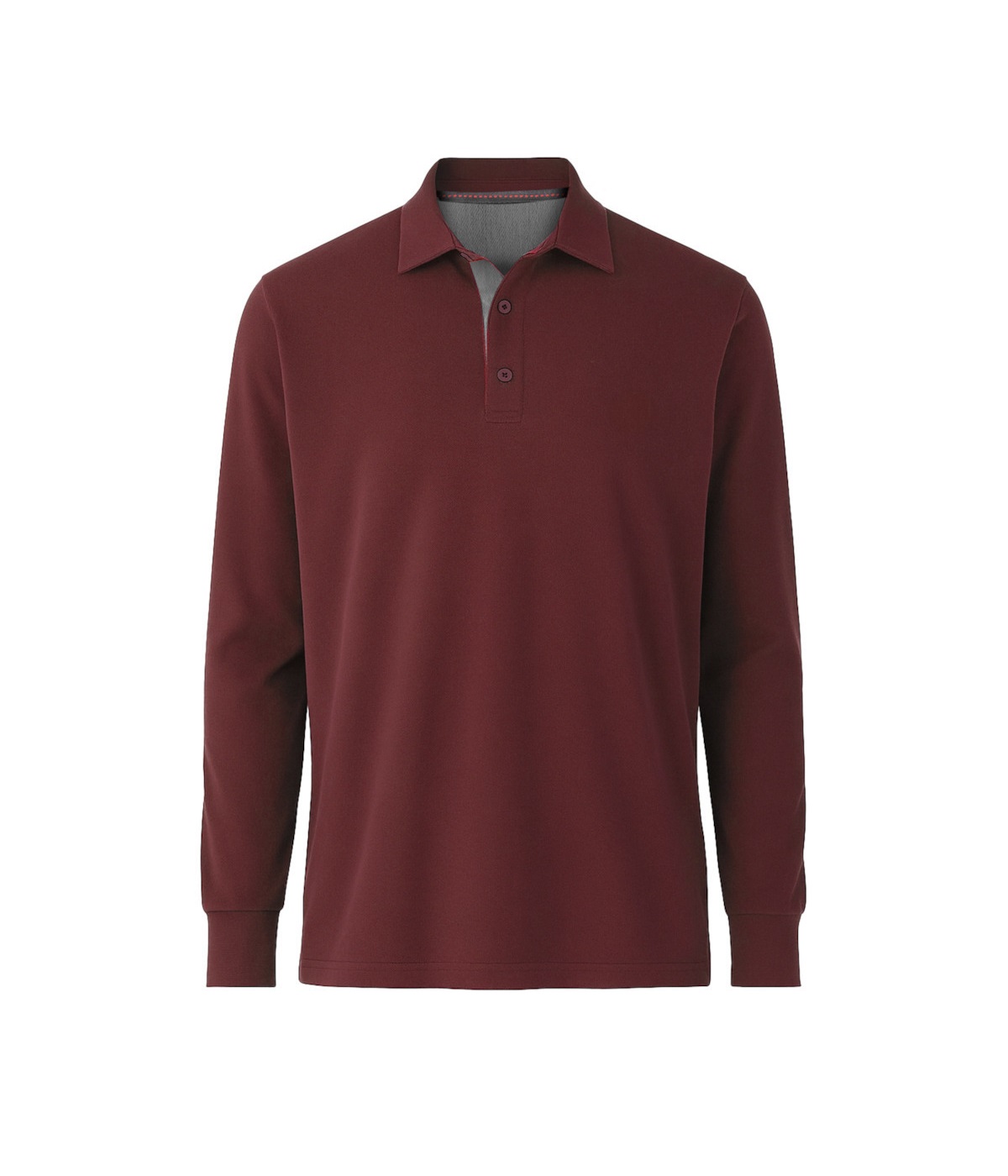 Μακρυμάνικη πόλο μπλούζα GANDY μπορντό χρώμα