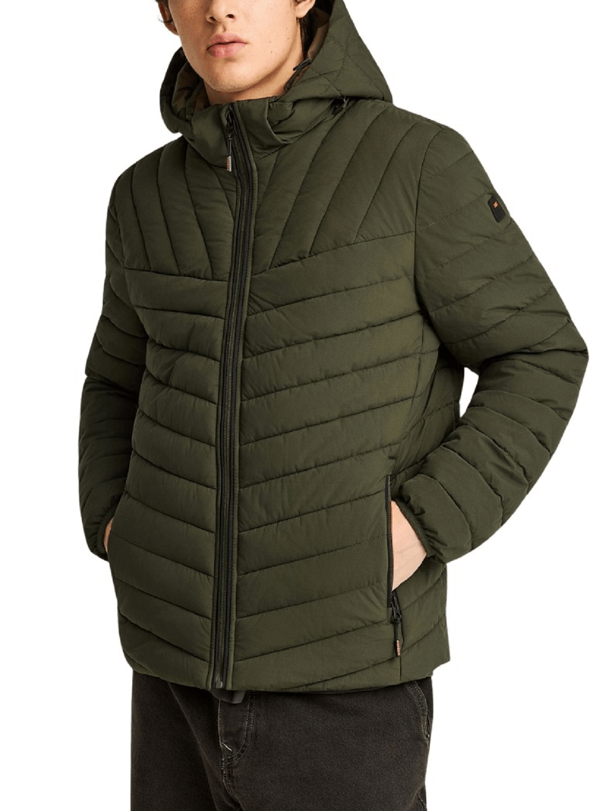 Ανδρικό casual μπουφάν Funky Buddha λαδί χρώμα