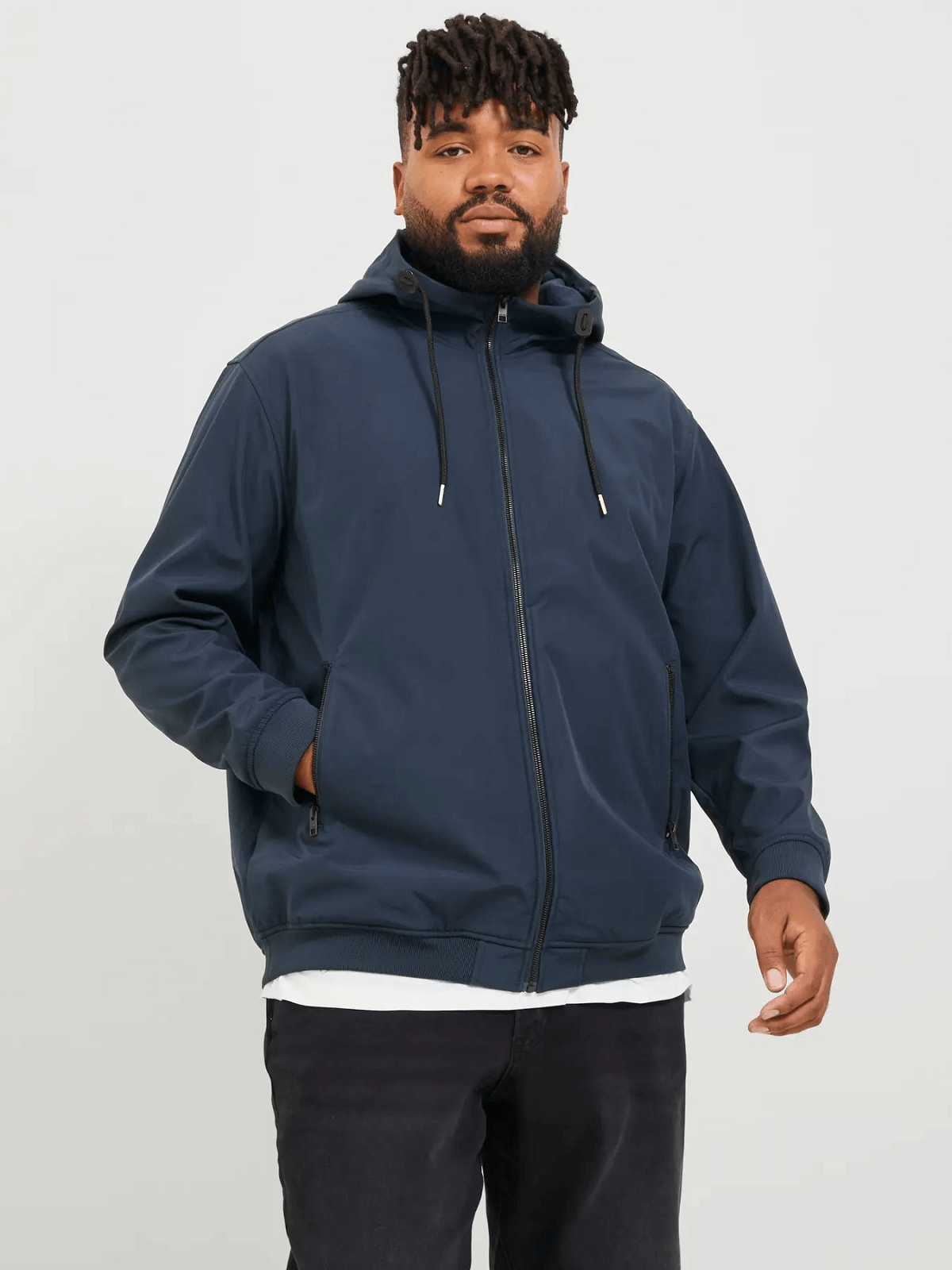Ανδρικό PLUS SIZE μπουφάν softshell Jack&Jones μπλέ χρώμα