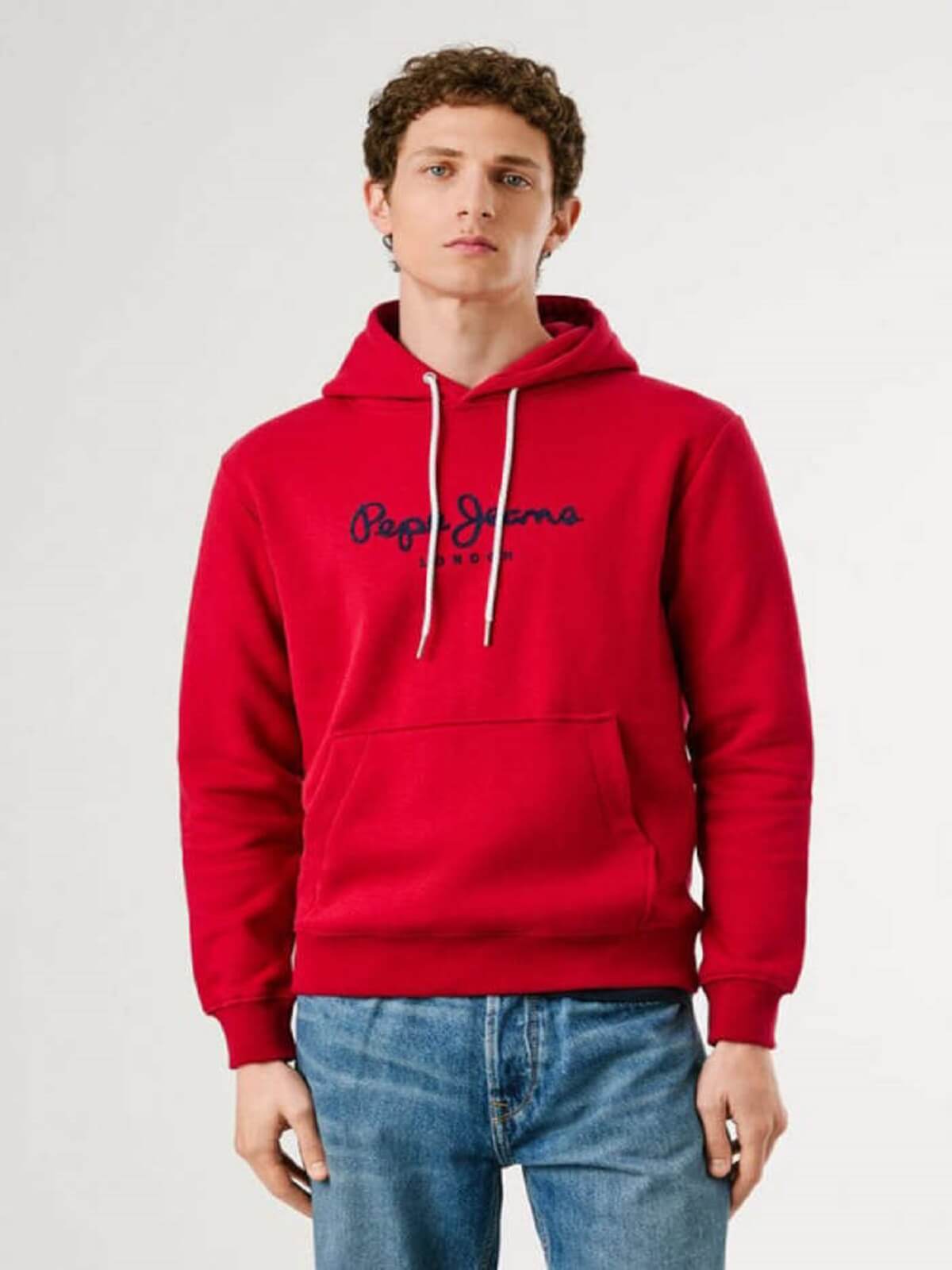 Ανδρικό φούτερ με κουκούλα Pepe Jeans κόκκινο χρώμα PM5800009 285