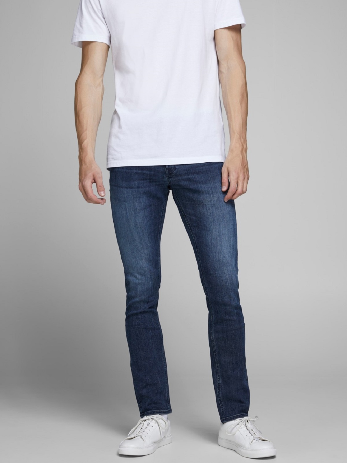 Ελαστικό τζίν παντελόνι Jack&Jones SLIM Glenn μπλέ χρώμα
