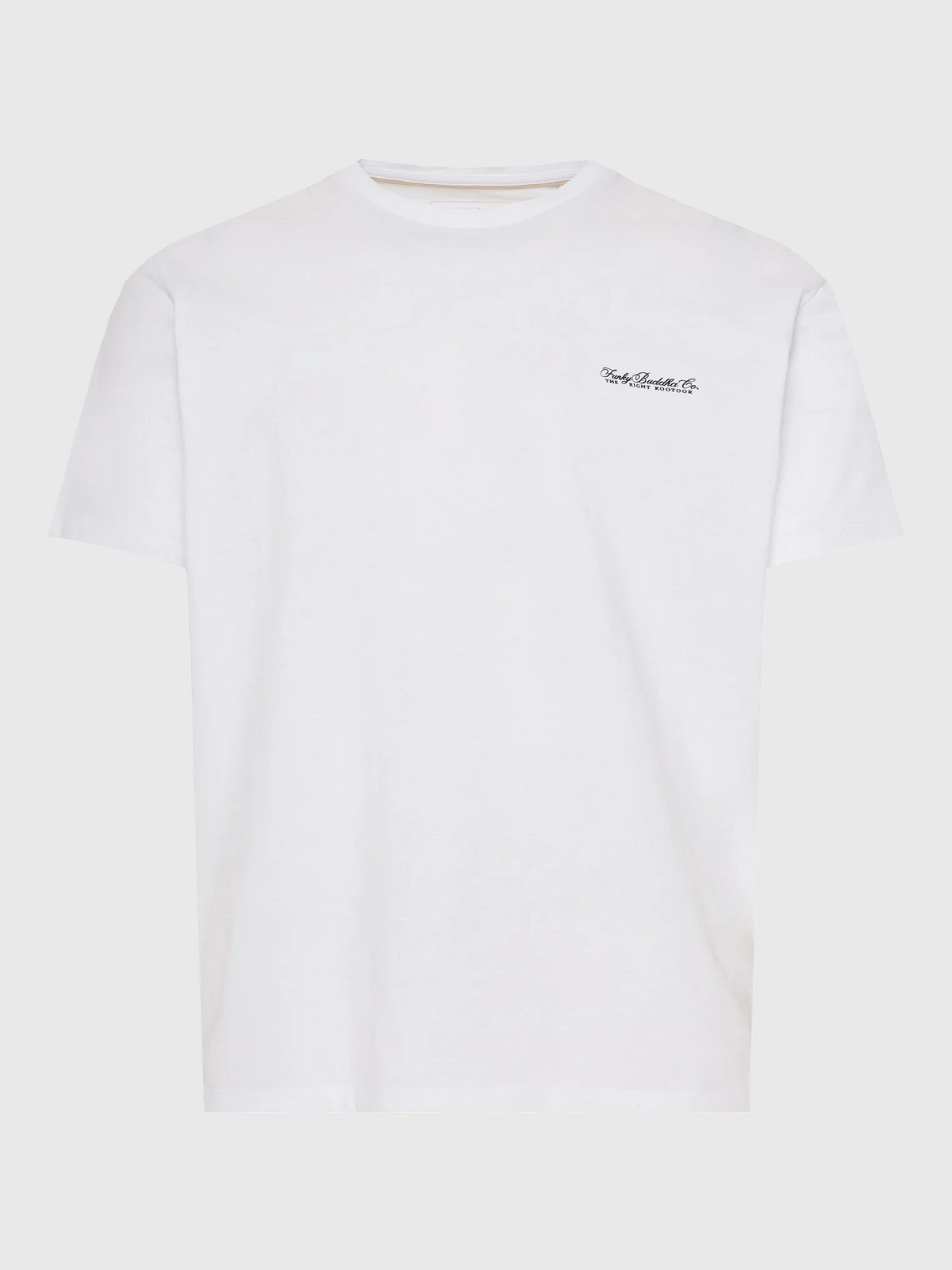 Ανδρικό μονόχρωμο T-shirt Funky Buddha άσπρο χρώμα