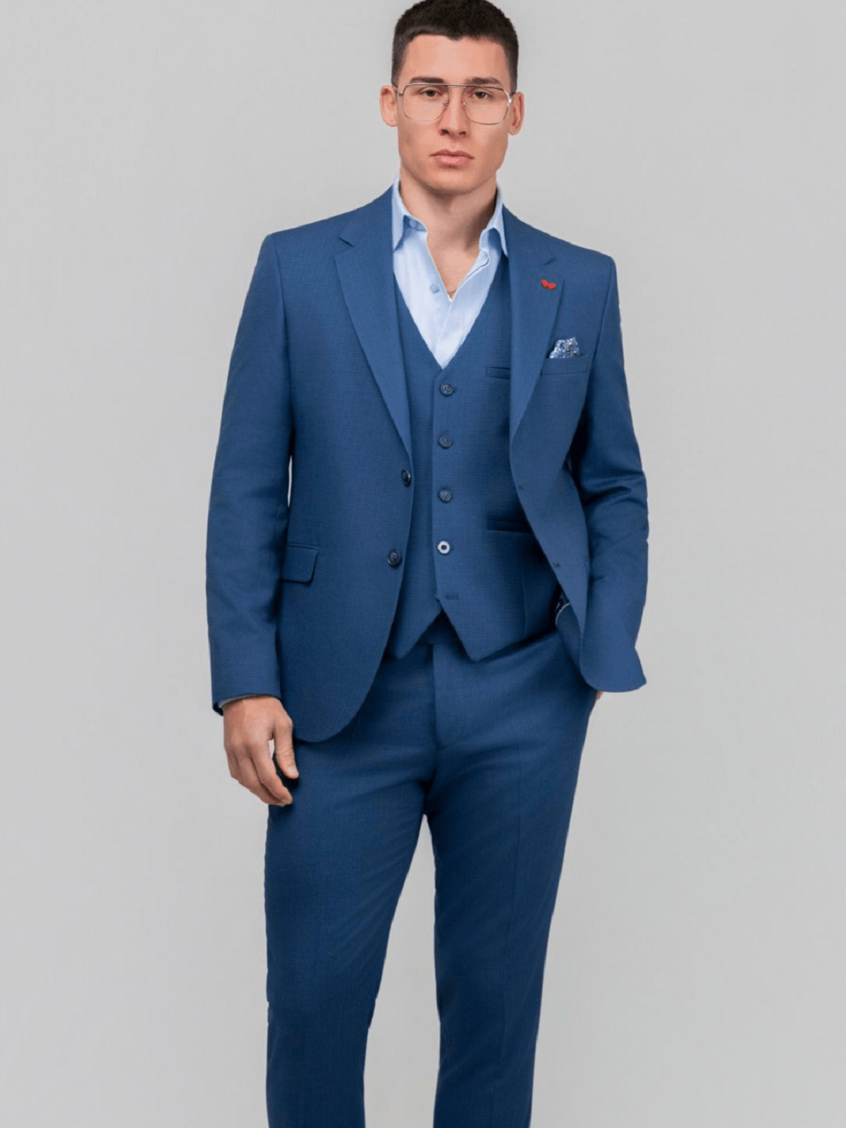 Ανδρικό Slim Fit κοστούμι DEZIGN μπλέ χρώμα