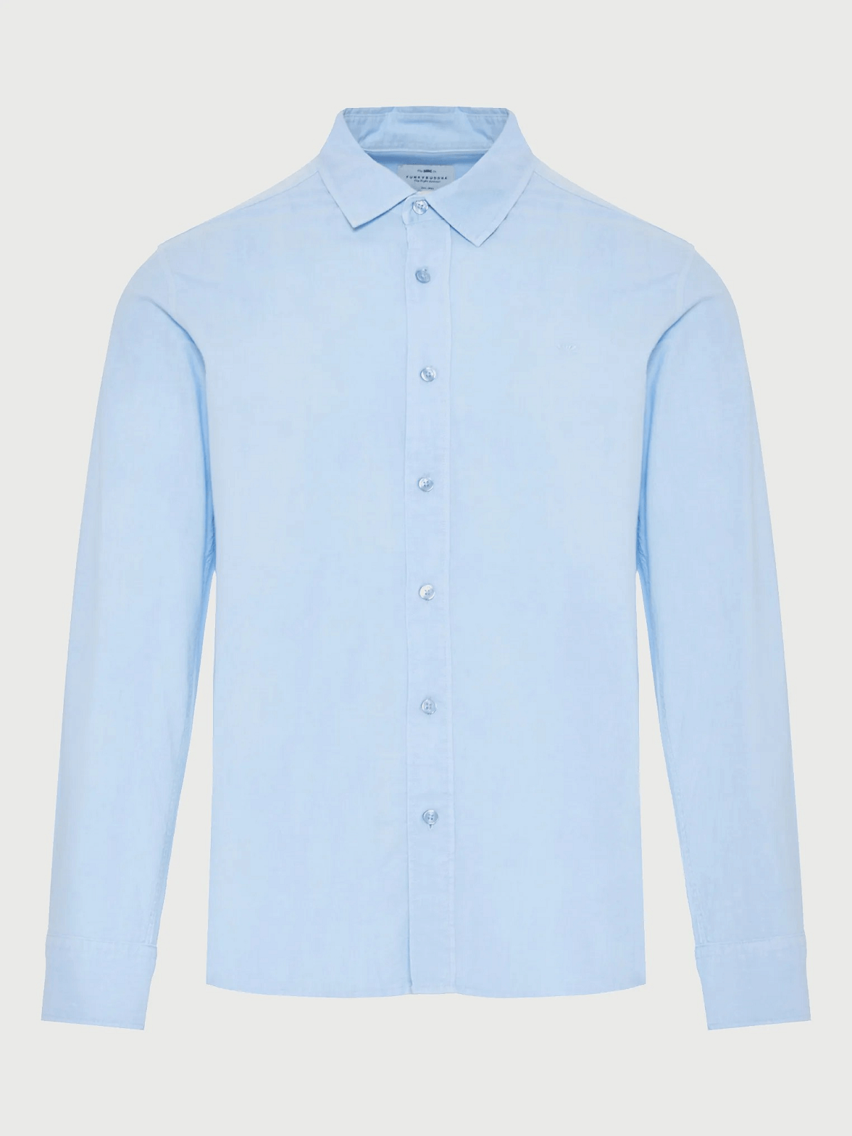 Ανδρικό πουκάμισο από βαμβάκι Funky Buddha σιέλ χρώμα (Αντιγραφή)