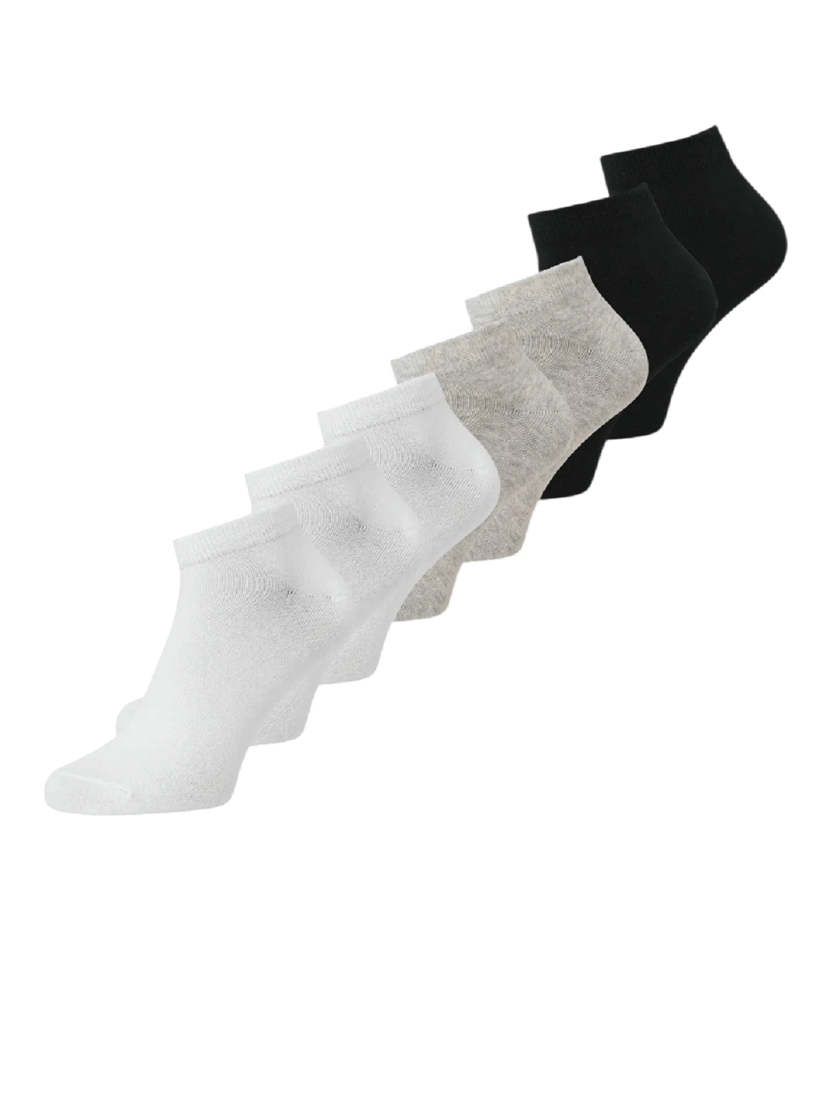 Ανδρικές κοντές κάλτσες πακέτο (7pack) Jack&Jones άσπρο-μαύρο-γκρί χρώμα