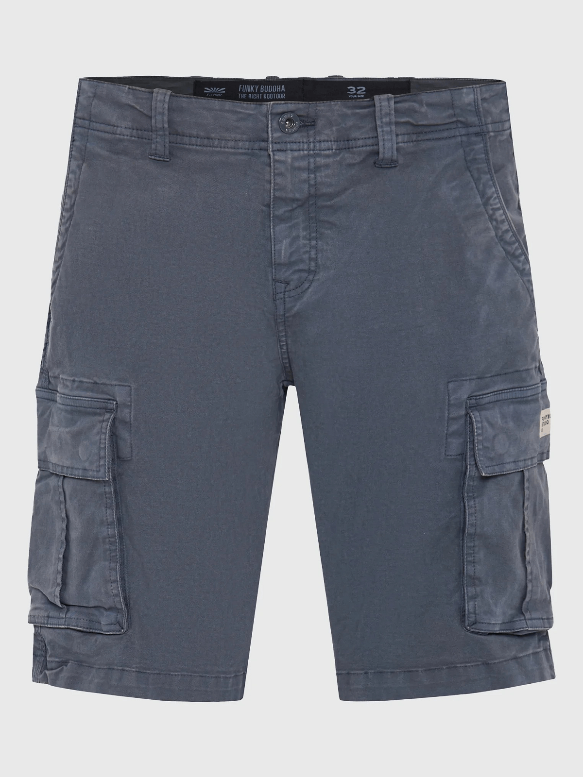 Ανδρική βερμούδα cargo Funky Buddha μπλέ ράφ χρώμα