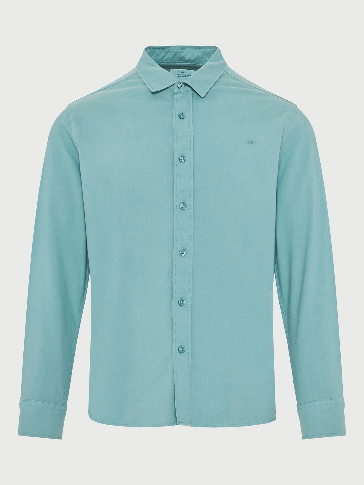 Ανδρικό πουκάμισο από βαμβάκι Funky Buddha βεραμάν χρώμα