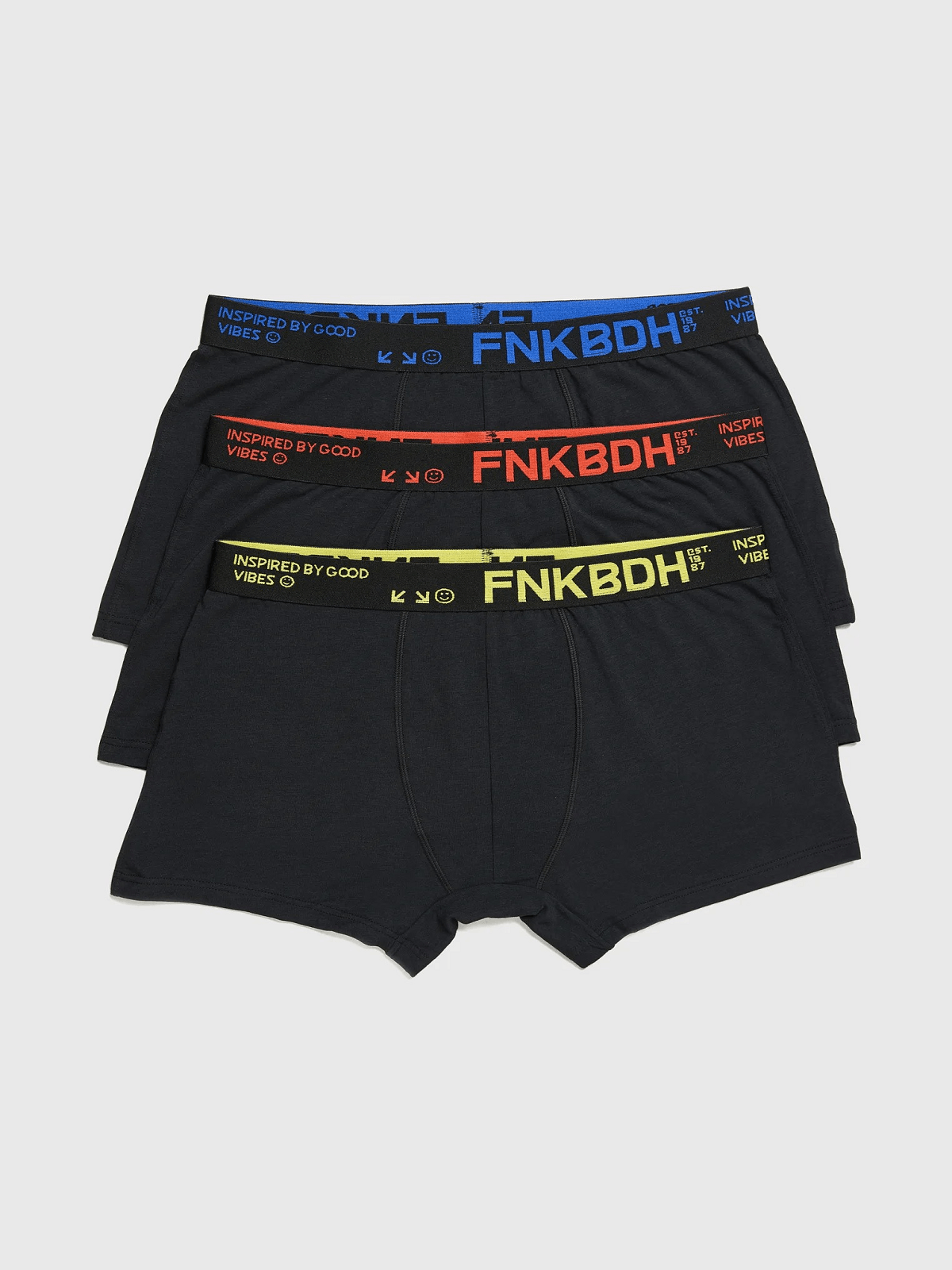Ανδρικά μποξεράκια shorts 3-pack Trunks FUNKY BUDDHA μαύρο