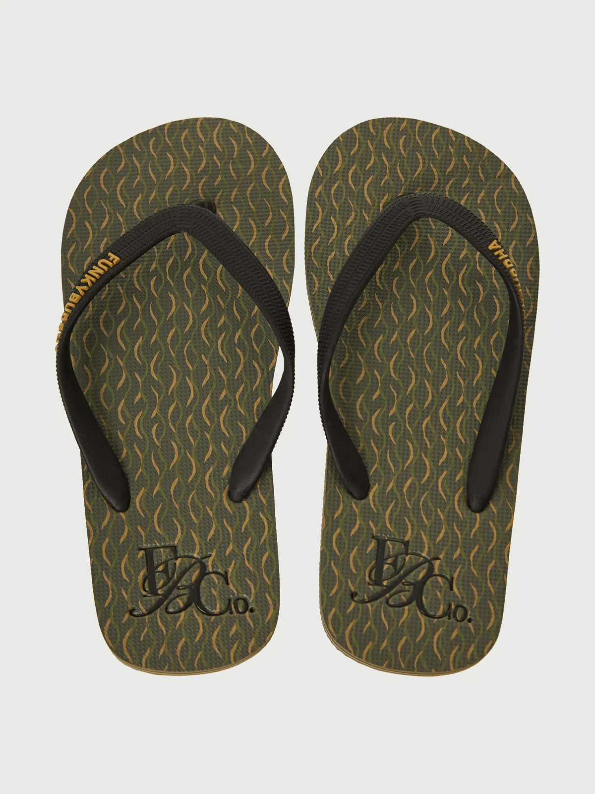 Ανδρικές σαγιονάρες Funky Buddha χακί χρώμα