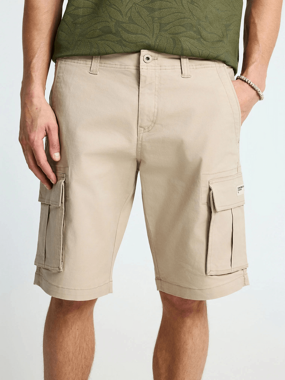 Ανδρική cargo βερμούδα Funky Buddha μπέζ χρώμα
