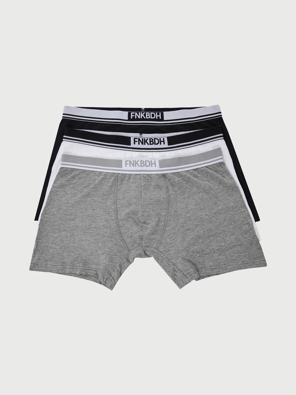 Ανδρικά μποξεράκια shorts 3-pack Trunks FUNKY BUDDHA μαύρο-γκρί-άσπρο