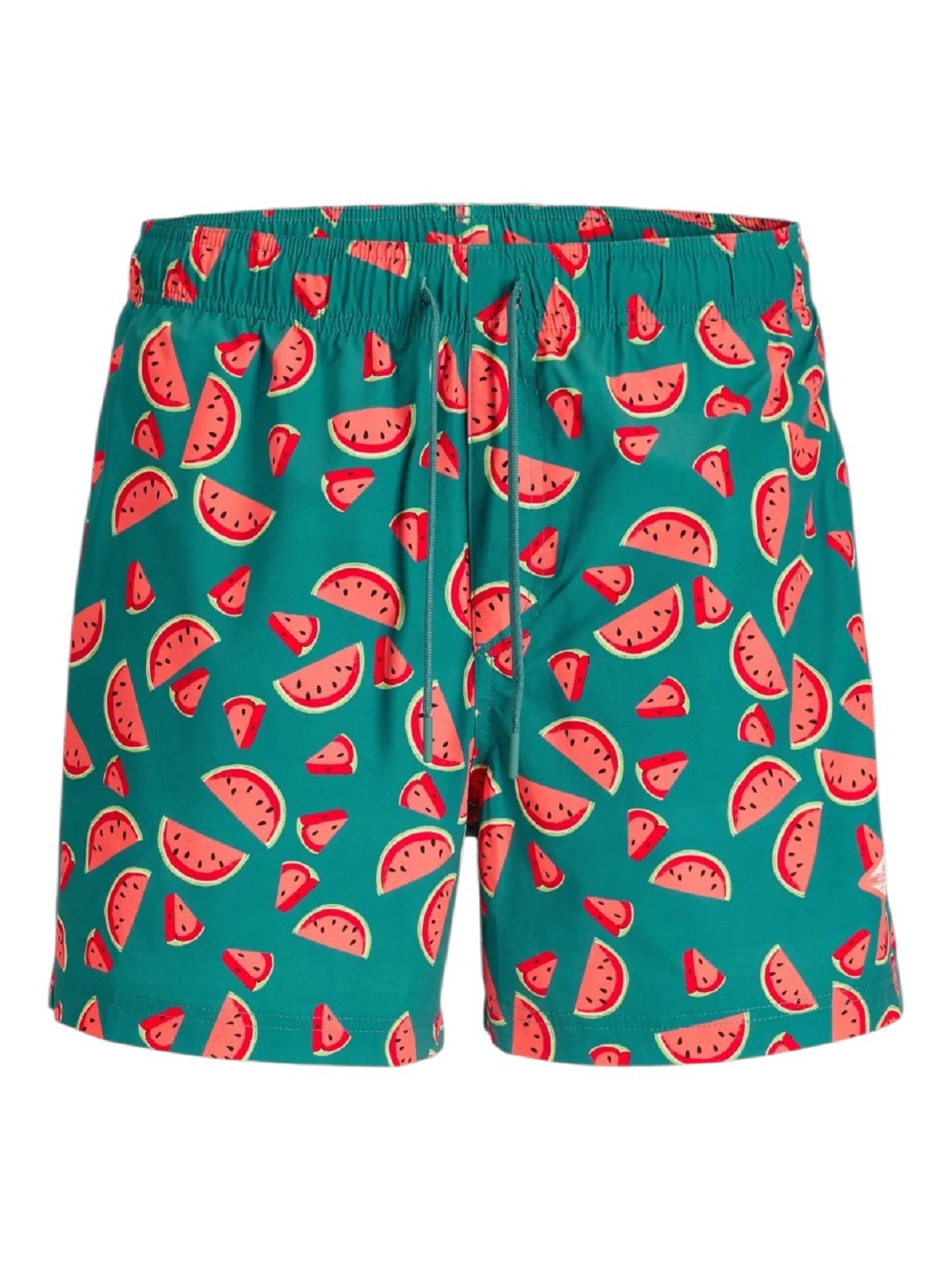 Ανδρικό shorts μαγιό με σχέδιο Jack&Jones πετρόλ χρώμα