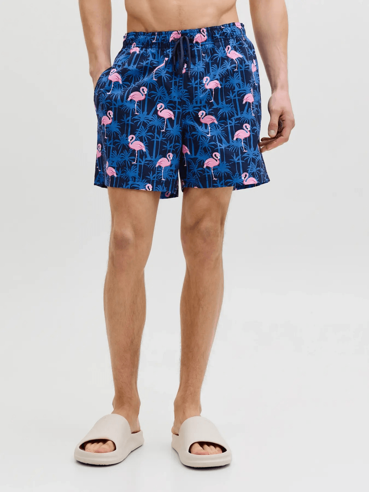 Ανδρικό shorts μαγιό με σχέδιο Jack&Jones μπλέ χρώμα