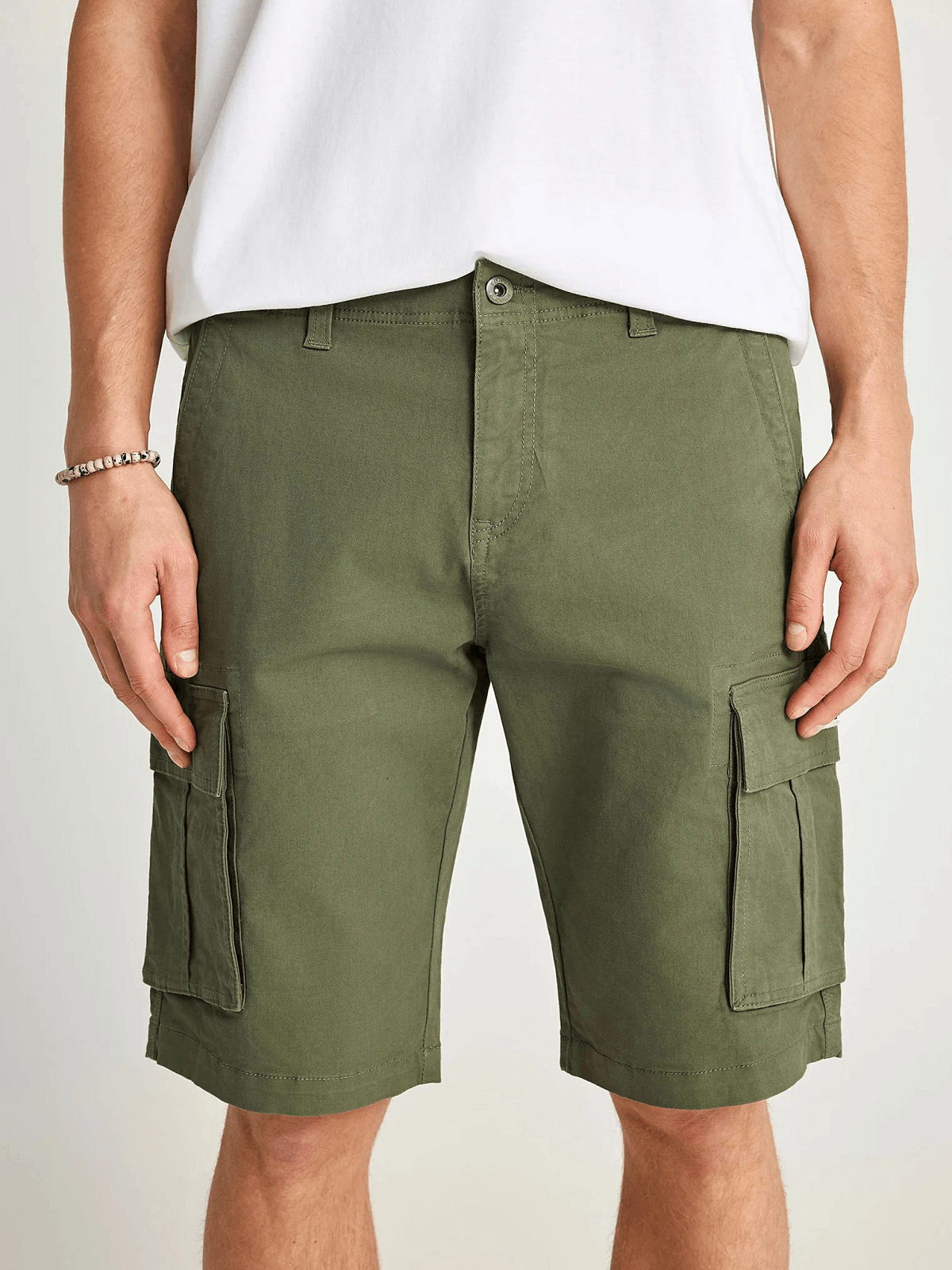 Ανδρική cargo βερμούδα Funky Buddha χακί χρώμα