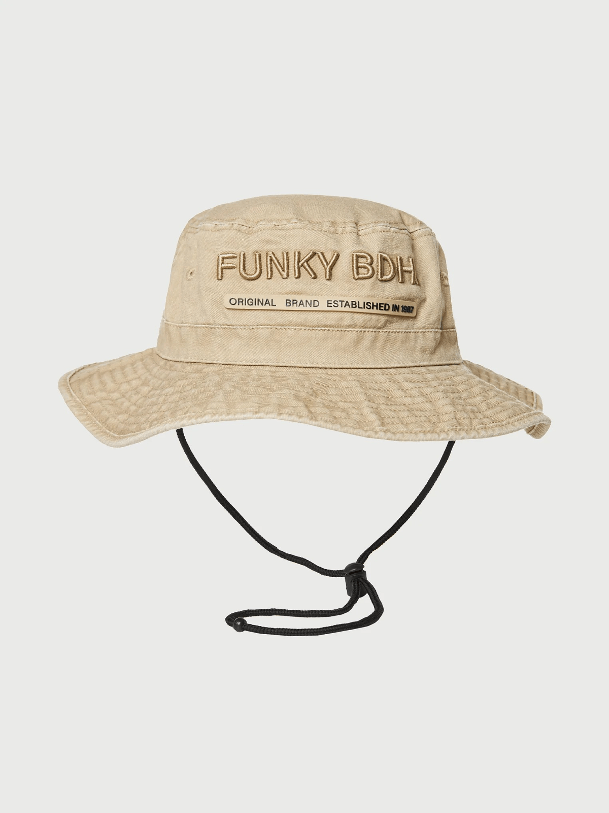 Ανδρικό καπέλο με κέντημα Funky Buddha μπέζ χρώμα