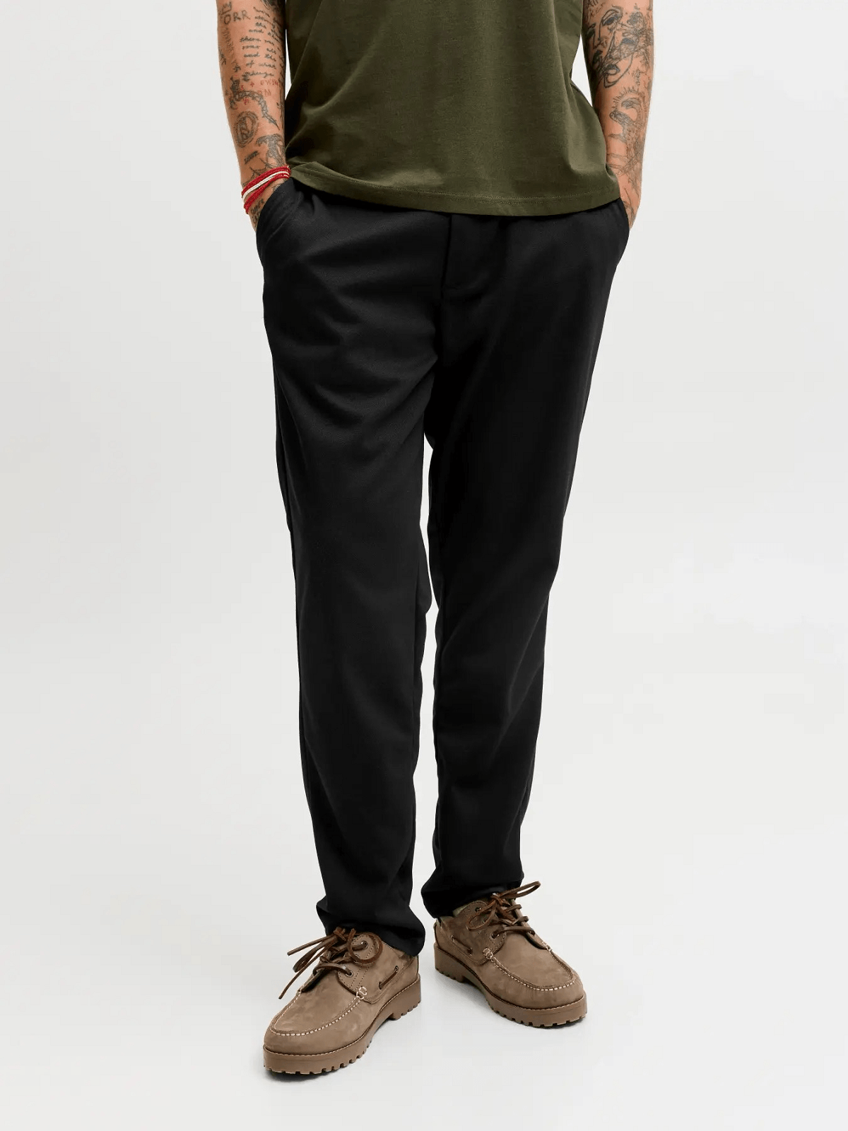 Ελαστικό Chinos παντελόνι Jack&Jones μαύρο χρώμα