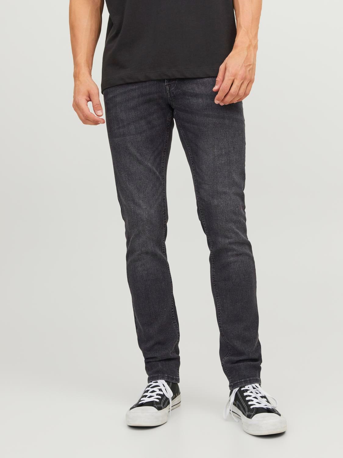 Ελαστικό τζίν παντελόνι Jack&Jones SLIM Glenn μαύρο χρώμα