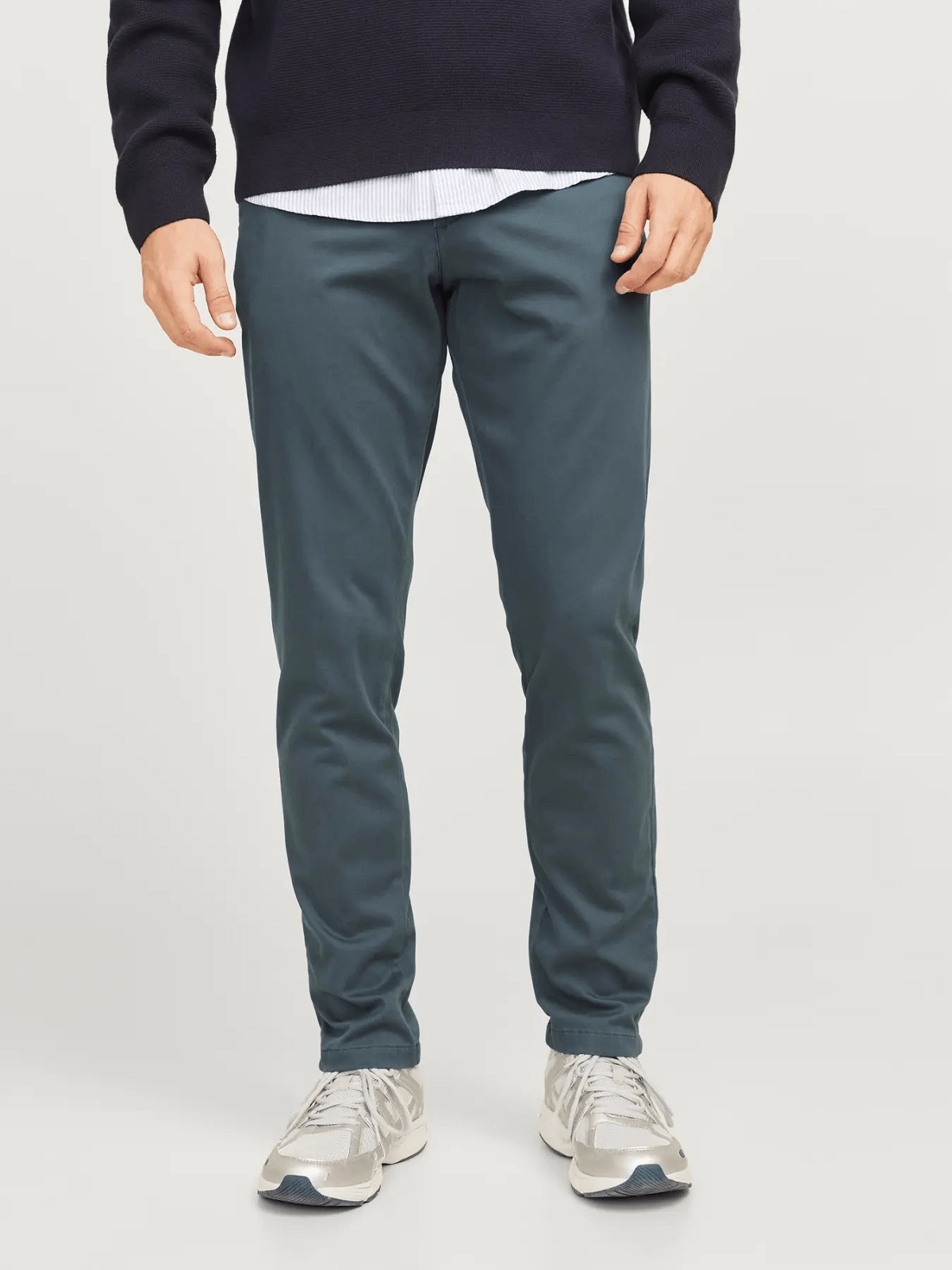 Ελαστικό παντελόνι Chinos Slim Fit Jack&Jones γκρί χρώμα
