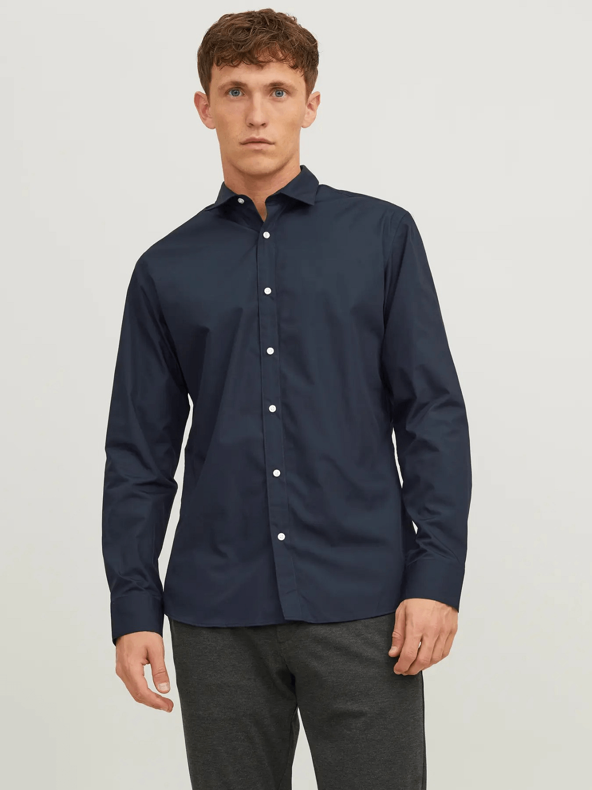 Ανδρικό πουκάμισο Slim Fit Premium Suit Jack&Jones μπλέ χρώμα