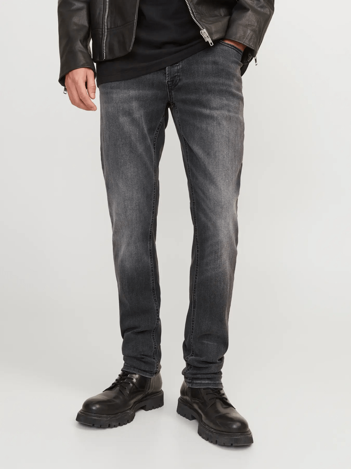 Ελαστικό τζίν παντελόνι Jack&Jones SLIM Glenn μαύρο χρώμα